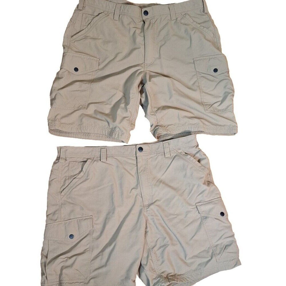 2 Pair Duluth Trading Armachillo Cooling Cargo Shorts Men Size 40 Utility Khakis